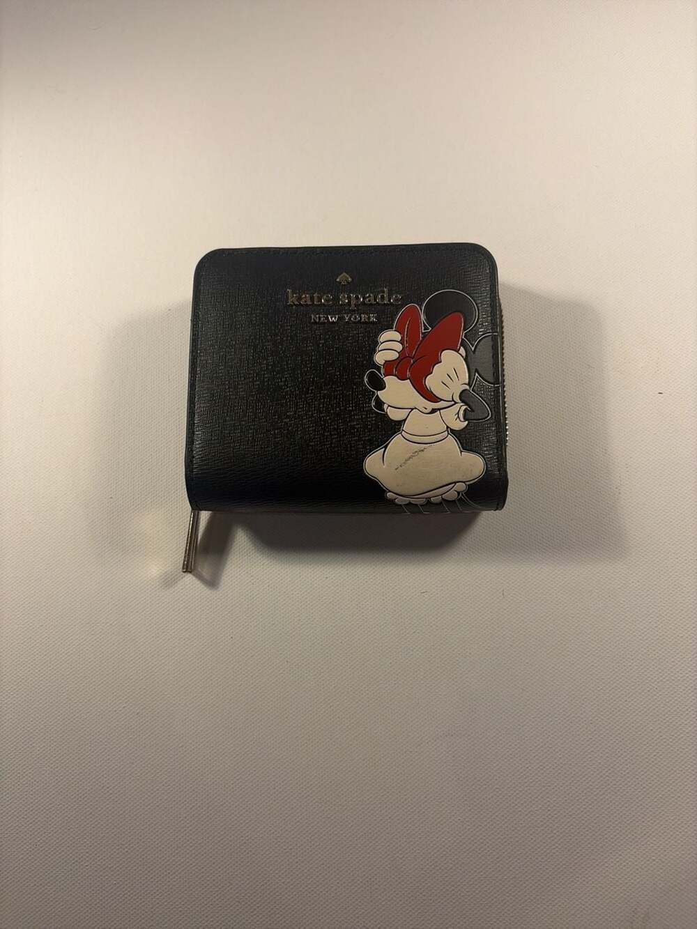 Kate Spade Disney Minnie Mouse Zip Around Wallet Black Leather